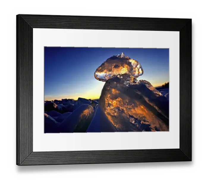 Framed Print : Ice formation at sunset, Lake Baikal, Siberia, Russia, March Framed Print : Ice formation at sunset, Lake Baikal, Siberia, Russia, March