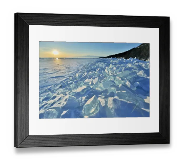Framed Print : Ice pile of broken shelf ice, near the shore of Lake Baikal, Siberia, Russia, March Framed Print : Ice pile of broken shelf ice, near the shore of Lake Baikal, Siberia, Russia, March
