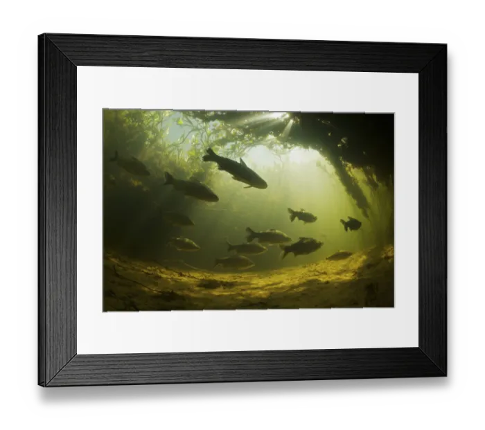 Framed Print : Curimbata (Prochilodus lineatus) in a clear stream of the Pantanal, with Water hyacinth Framed Print : Curimbata (Prochilodus lineatus) in a clear stream of the Pantanal, with Water hyacinth