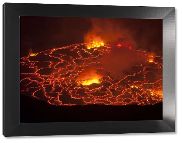 Nyiragongo volcano lava lake, Virungas National Park, Democratic Republic of Congo