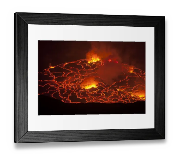 Framed Print : Nyiragongo volcano lava lake, Virungas National Park, Democratic Republic of Congo Framed Print : Nyiragongo volcano lava lake, Virungas National Park, Democratic Republic of Congo