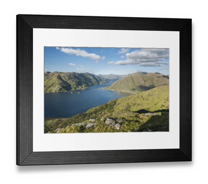Framed Print : Loch Hourn and big skies from Ladar Bheinn. Knoydart, Highlands, Scotland, UK, June 2016