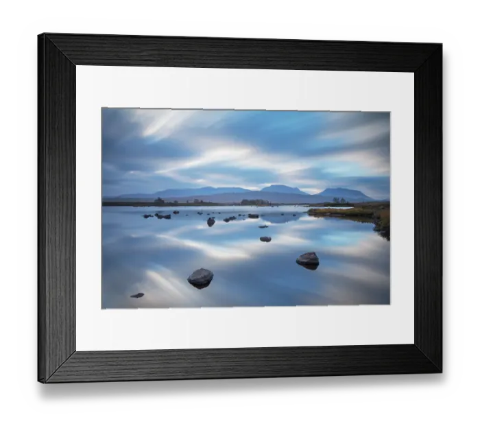 Framed Print : Reflections in Loch Baa at dawn, Rannoch Moor, Glencoe, Lochaber, Scotland, UK, October 2014 Framed Print : Reflections in Loch Baa at dawn, Rannoch Moor, Glencoe, Lochaber, Scotland, UK, October 2014