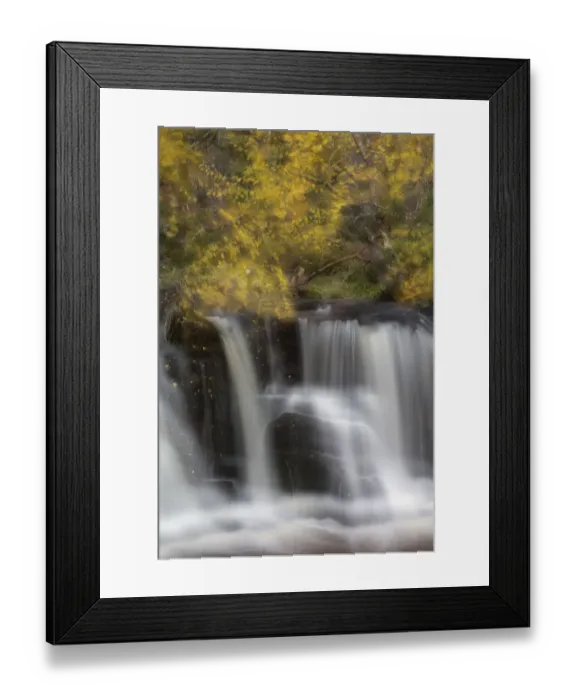 Framed Print : Abstract of waterfall with Silver birch (Betula pendula) above, Glenfeshie, Cairngorms Framed Print : Abstract of waterfall with Silver birch (Betula pendula) above, Glenfeshie, Cairngorms