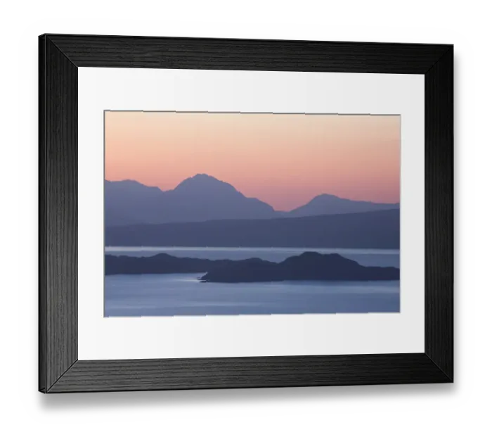 Framed Print : View from Isle of Skye across Sound of Rsay to Rona and Torridon Hills, at dawn Framed Print : View from Isle of Skye across Sound of Rsay to Rona and Torridon Hills, at dawn