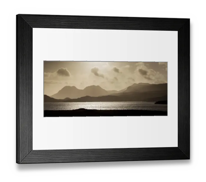 Framed Print : Silhouettes of hills over Loch Lurgainn, looking towards Ben Mor Coigach, Assynt Framed Print : Silhouettes of hills over Loch Lurgainn, looking towards Ben Mor Coigach, Assynt