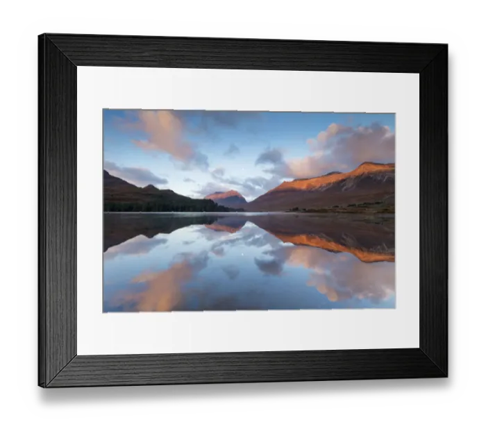 Framed Print : Liathach and Beinn Eighe reflected in Loch Clair at dawn, Torridon, Scotland, UK Framed Print : Liathach and Beinn Eighe reflected in Loch Clair at dawn, Torridon, Scotland, UK