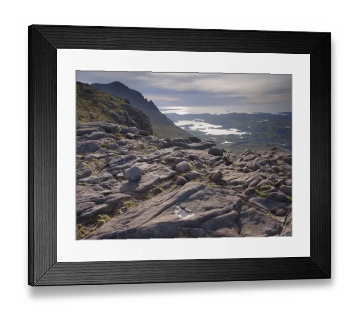 Framed Print : Looking west from the upper slopes of Cul Mor, Coigach / Assynt SWT, Sutherland, Highlands Framed Print : Looking west from the upper slopes of Cul Mor, Coigach / Assynt SWT, Sutherland, Highlands