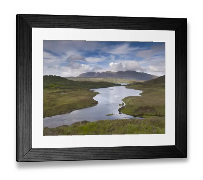 Framed Print : Quinag mountain seen beyond Loch Assynt, Coigach / Assynt SWT, Sutherland, Highlands Framed Print : Quinag mountain seen beyond Loch Assynt, Coigach / Assynt SWT, Sutherland, Highlands
