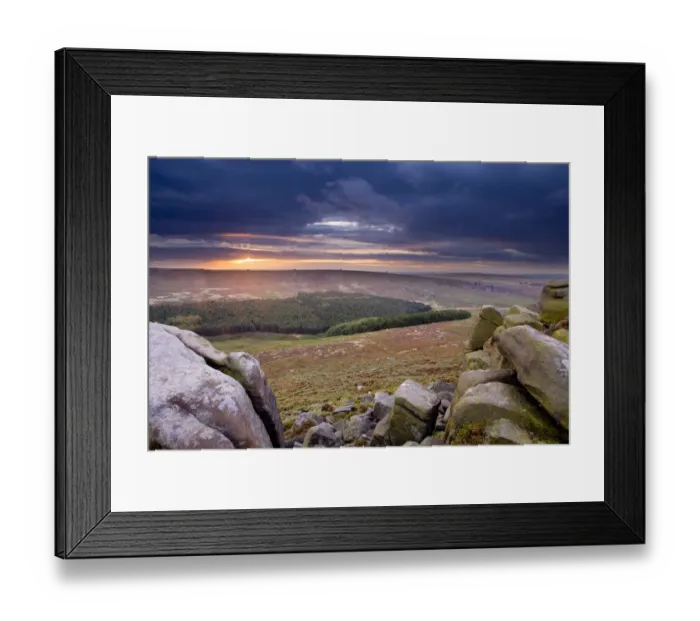 Framed Print : View from Higger Tor at dawn, Peak District NP, UK, September 2011 Framed Print : View from Higger Tor at dawn, Peak District NP, UK, September 2011