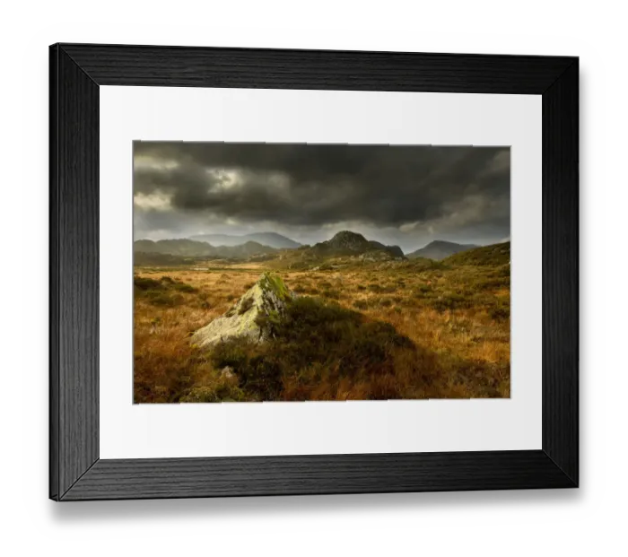 Framed Print : Scenic view of moorland landscape from Blackbeck Tarn, Lake District NP, Cumbria Framed Print : Scenic view of moorland landscape from Blackbeck Tarn, Lake District NP, Cumbria