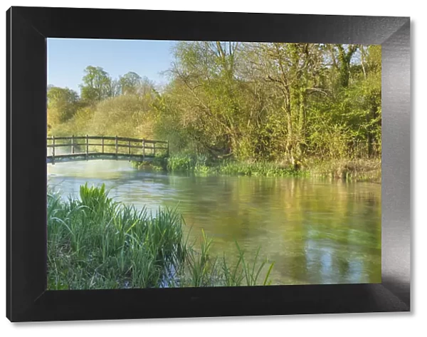 Panoramic view of the River Itchen, Ovington, Hampshire, England, UK, May