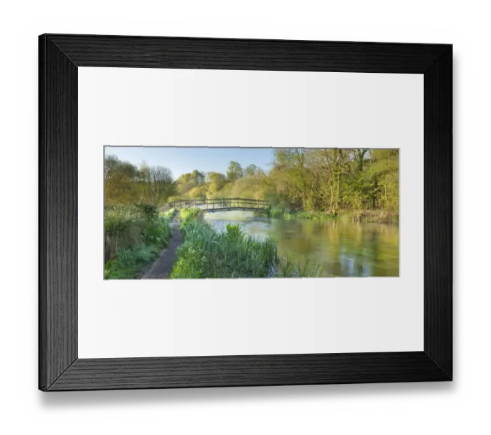 Framed Print : Panoramic view of the River Itchen, Ovington, Hampshire, England, UK, May