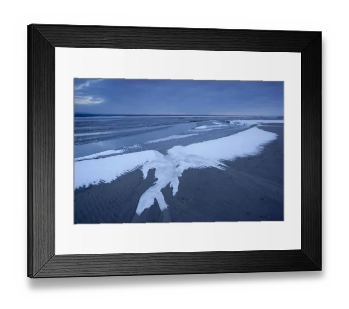 Framed Print : Ice on mudflats, Morecambe Bay, Silverdale, Cumbria, England, UK, February Framed Print : Ice on mudflats, Morecambe Bay, Silverdale, Cumbria, England, UK, February