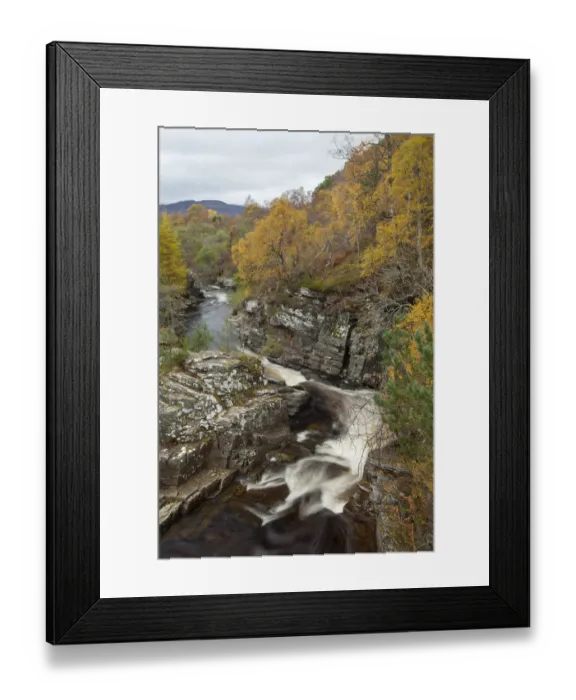 Framed Print : River Tromie flowing through gorge in autumn woodland. Cairngorms National Park, Scotland Framed Print : River Tromie flowing through gorge in autumn woodland. Cairngorms National Park, Scotland