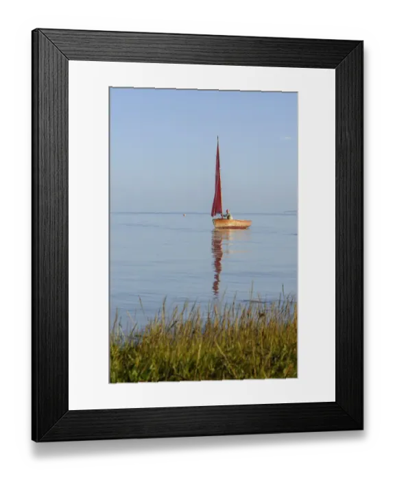 Framed Print : Small traditional sailing boat on the Thames Estuary, Two Tree Island, Essex, England Framed Print : Small traditional sailing boat on the Thames Estuary, Two Tree Island, Essex, England
