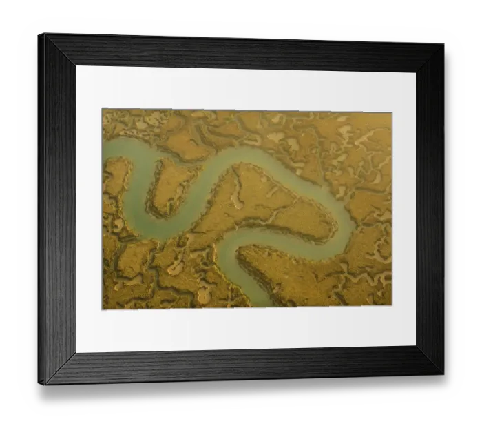 Framed Print : Water channels making patterns in saltmarsh, seen from the air. Abbotts Hall Farm Framed Print : Water channels making patterns in saltmarsh, seen from the air. Abbotts Hall Farm