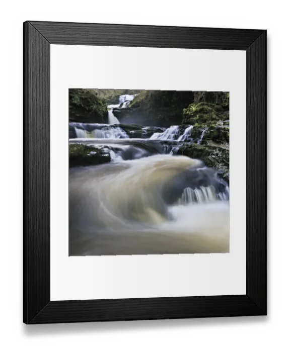 Framed Print : Sgwd Isaf Clun-gwyn waterfall and rapids. Ystradfellte, Brecon Beacons National Park Framed Print : Sgwd Isaf Clun-gwyn waterfall and rapids. Ystradfellte, Brecon Beacons National Park