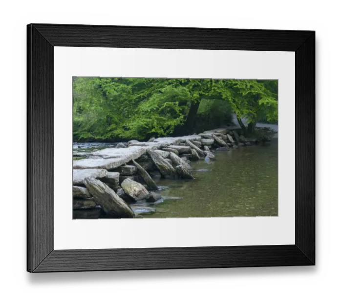 Framed Print : Tarr Steps, medieval clapper bridge crossing the River Barle, Exmoor National Park, Somerset, UK Framed Print : Tarr Steps, medieval clapper bridge crossing the River Barle, Exmoor National Park, Somerset, UK