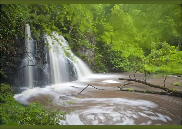 Waterfall, Fairy Glen RSPB reserve, Inverness-shire, Scotland, UK, May