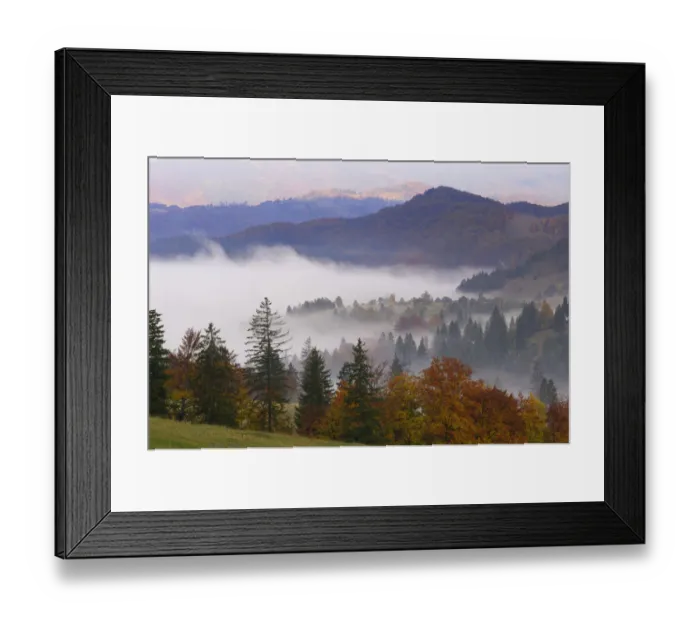 Framed Print : Southern Carpathian Mountains with morning mist, near Zarnesti, Transylvania, Romania Framed Print : Southern Carpathian Mountains with morning mist, near Zarnesti, Transylvania, Romania