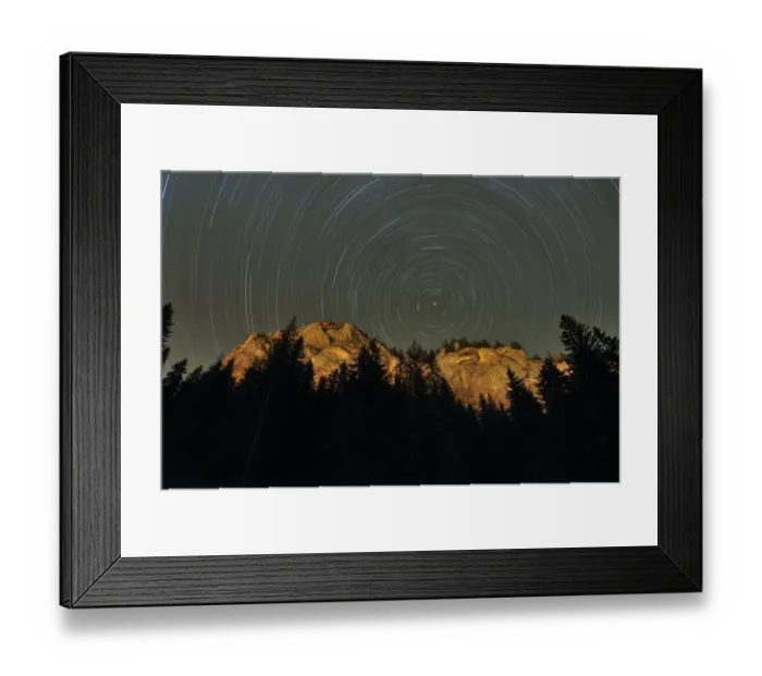 Framed Print : Mountains with star trails in the sky, Cheile Bicazului-Hasmas National Park, Carpathian Mountains Framed Print : Mountains with star trails in the sky, Cheile Bicazului-Hasmas National Park, Carpathian Mountains