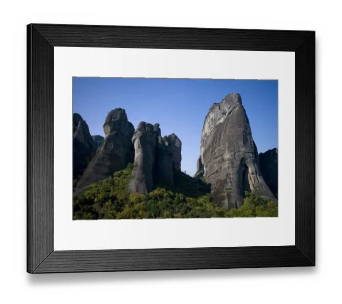 Framed Print : Cliffs in moonlight, Meteora, Greece, October 2008 Framed Print : Cliffs in moonlight, Meteora, Greece, October 2008