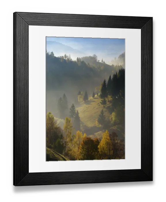 Framed Print : Hilly landscape in the morning light, Magura, Piatra Craiului National Park, Transylvania Framed Print : Hilly landscape in the morning light, Magura, Piatra Craiului National Park, Transylvania