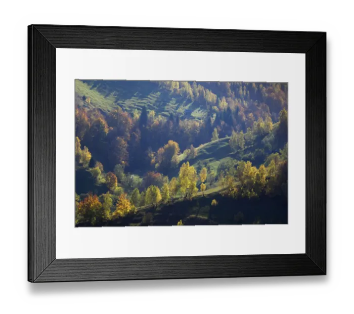 Framed Print : Rural landscape in autumn, Piatra Craiului National Park, Transylvania, Southern Framed Print : Rural landscape in autumn, Piatra Craiului National Park, Transylvania, Southern