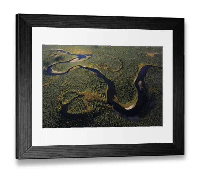 Framed Print : Aerial view of Kitkajoki River, Oulanka National Park, Finland, September 2008 Framed Print : Aerial view of Kitkajoki River, Oulanka National Park, Finland, September 2008