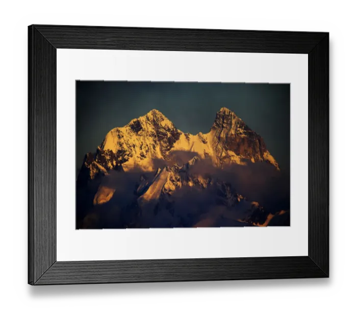Framed Print : Mount Ushba (4, 710m) just on the Georgian side of the border, just before sunset Framed Print : Mount Ushba (4, 710m) just on the Georgian side of the border, just before sunset