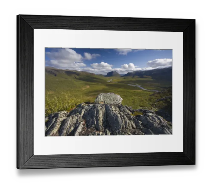 Framed Print : View from Lulep Spadnek looking south towards Tjahkkelij, Nammatj mountain in the distance Framed Print : View from Lulep Spadnek looking south towards Tjahkkelij, Nammatj mountain in the distance