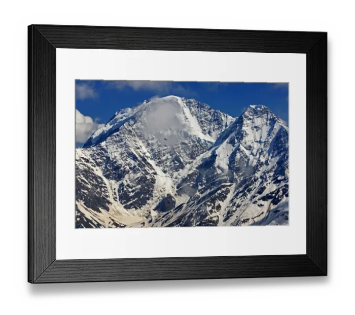 Framed Print : Mount Donguzorun (4, 448m) with Yellow-billed / Alpine chough (Pyrrhocorax graculus) flying Framed Print : Mount Donguzorun (4, 448m) with Yellow-billed / Alpine chough (Pyrrhocorax graculus) flying