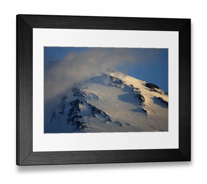 Framed Print : Mount Elbrus the highest mountain in Europe (5, 642m) surrounded by clouds seen Framed Print : Mount Elbrus the highest mountain in Europe (5, 642m) surrounded by clouds seen