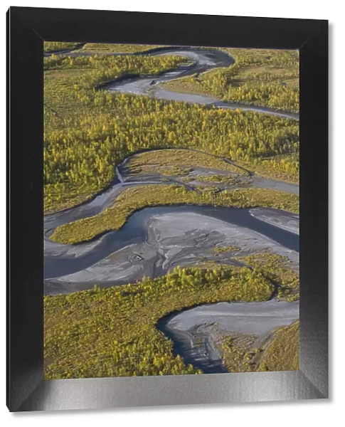 Aerial view of the Laitaure delta, Sarek National Park, Laponia World Heritage Site