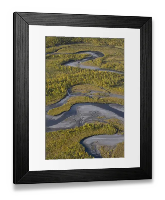 Framed Print : Aerial view of the Laitaure delta, Sarek National Park, Laponia World Heritage Site Framed Print : Aerial view of the Laitaure delta, Sarek National Park, Laponia World Heritage Site