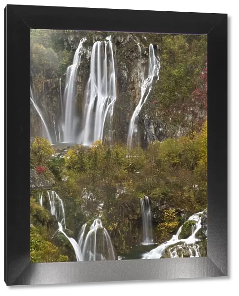 Plitvicka Slap and Sastavci waterfalls, Plitvice Lakes National Park, Croatia, October