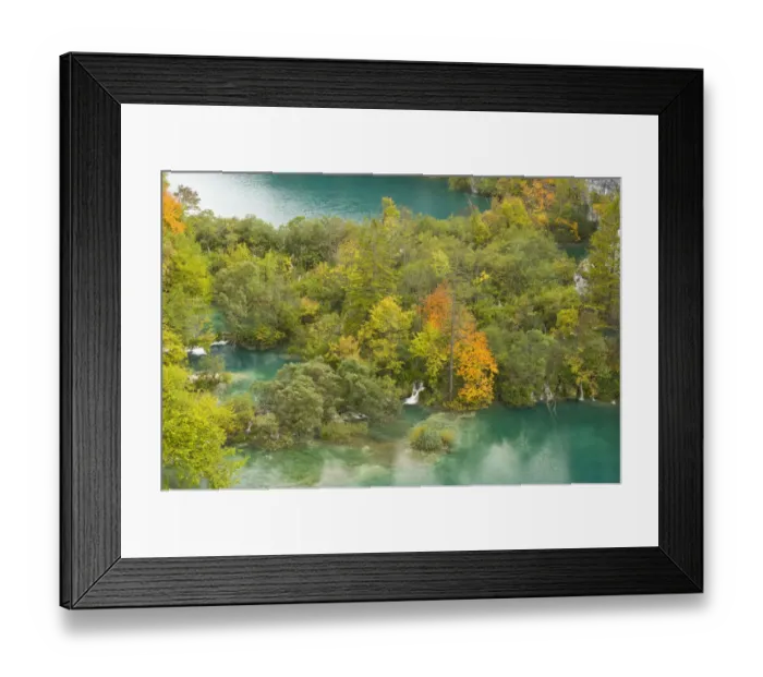 Framed Print : View on Lower Lakes in autumn, Plitvice Lakes NP, Croatia, October 2008