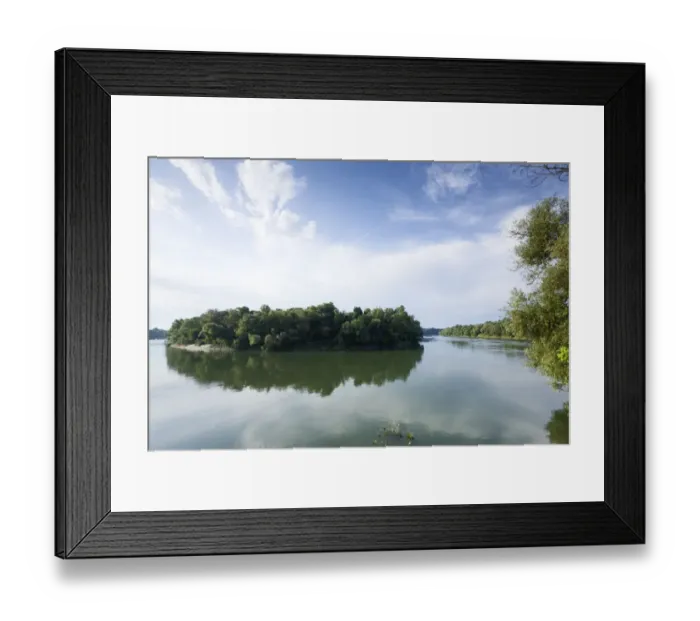 Framed Print : Tree covered island in the Sava River, Lonjsko Polje Nature Park, near Puska village Framed Print : Tree covered island in the Sava River, Lonjsko Polje Nature Park, near Puska village
