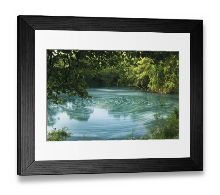 Framed Print : Whirl pool with foam (from waterfall) or pollution floating on surface, Trebizat River Framed Print : Whirl pool with foam (from waterfall) or pollution floating on surface, Trebizat River