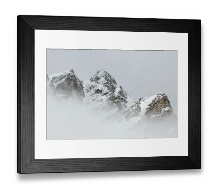 Framed Print : Mountains surrounded by clouds, Smeerenburg fjord, Svalbard, Norway, July 2008