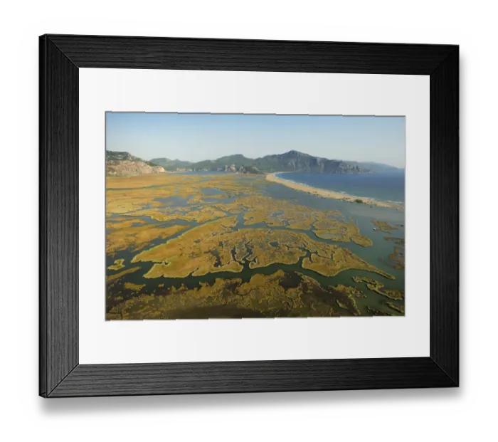 Framed Print : Aerial view of the Dalyan Delta, Turkey, August 2009 Framed Print : Aerial view of the Dalyan Delta, Turkey, August 2009
