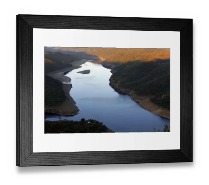 Framed Print : River Tagus, Castille de Monfrague, Extremadura, Spain, April 2009 Framed Print : River Tagus, Castille de Monfrague, Extremadura, Spain, April 2009