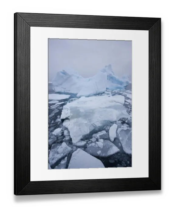 Framed Print : Pack ice and iceberg on sea, Svalbard, Norway, August 2009 Framed Print : Pack ice and iceberg on sea, Svalbard, Norway, August 2009