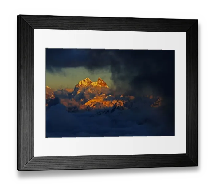 Framed Print : Mount Ushba (4, 710m) just on the Georgian side of the border, just before sunset Framed Print : Mount Ushba (4, 710m) just on the Georgian side of the border, just before sunset