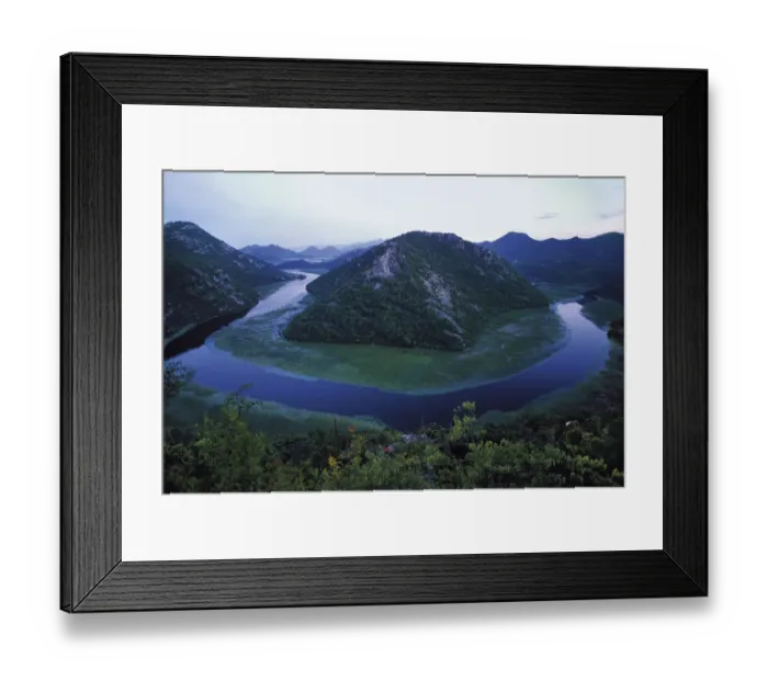Framed Print : River Crnojevica with a central channel between aquatic plants, flowing round Pavlova Strana Framed Print : River Crnojevica with a central channel between aquatic plants, flowing round Pavlova Strana