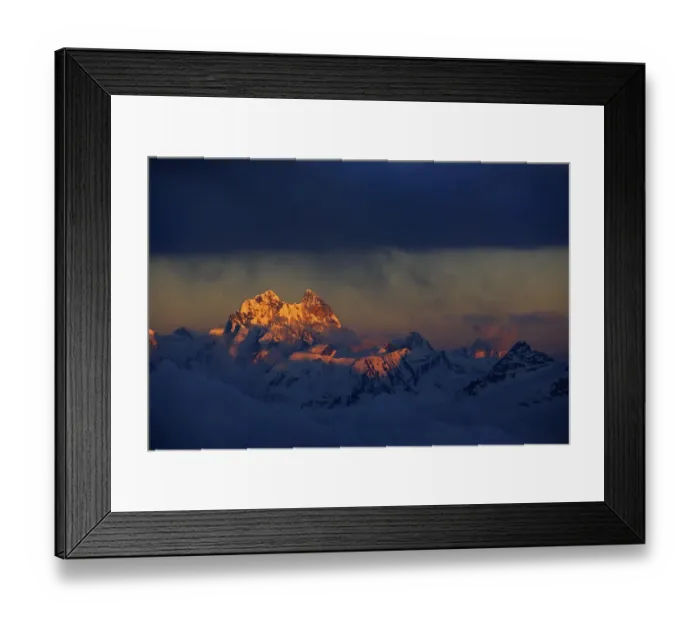 Framed Print : Mount Ushba (4, 710m) just on the Georgian side of the border, just before sunset Framed Print : Mount Ushba (4, 710m) just on the Georgian side of the border, just before sunset