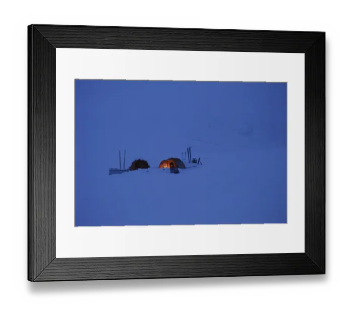 Framed Print : Photographers camp, Dovrefjell National Park, Norway, February 2009 Framed Print : Photographers camp, Dovrefjell National Park, Norway, February 2009