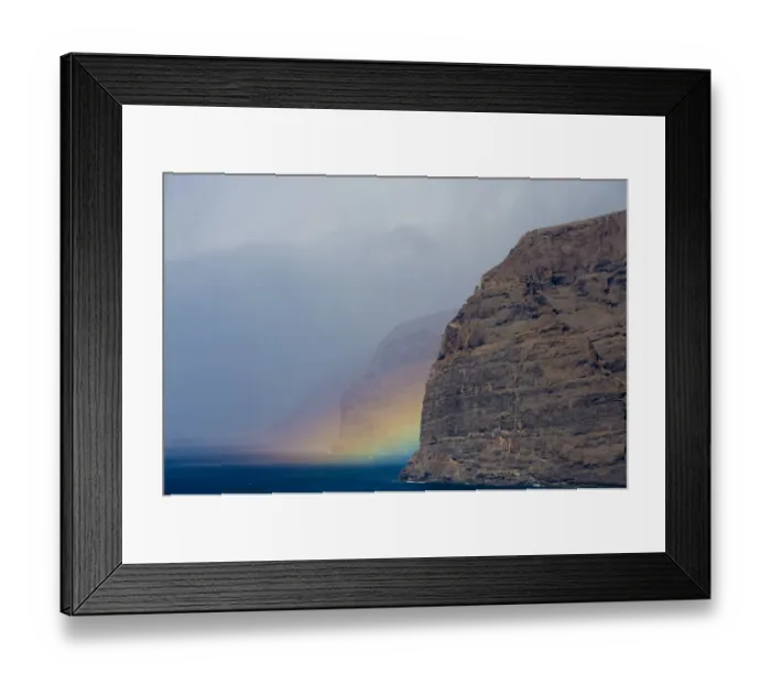Framed Print : Acantilado de los Gigantes (Giants cliffs) with a rainbow over the sea, West Tenerife Framed Print : Acantilado de los Gigantes (Giants cliffs) with a rainbow over the sea, West Tenerife