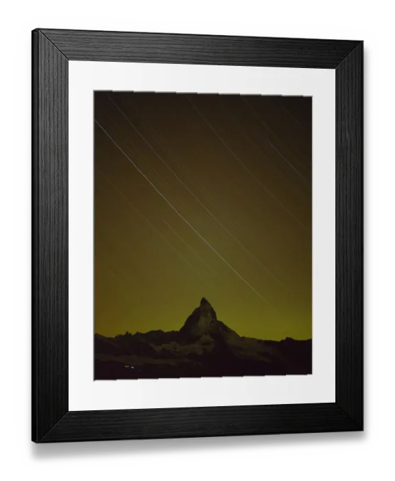 Framed Print : Matterhorn (4, 478m) at night, with star trails, from Gornergrat, Wallis, Switzerland Framed Print : Matterhorn (4, 478m) at night, with star trails, from Gornergrat, Wallis, Switzerland